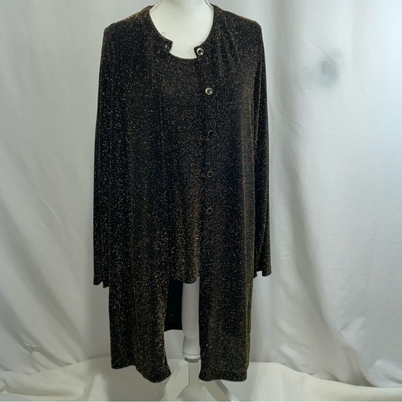 Rapheal Tops - Chic Black Glitter Women's Top and Jacket